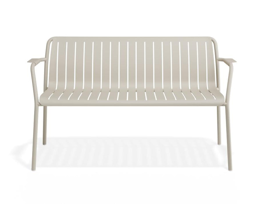 Roku Garden Bench 125cm - Outdoor - Matte Latte - Chair with Granite Grey Cushion