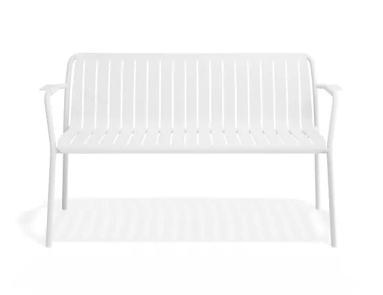 Roku Garden Bench 125cm - Outdoor - White - Chair Only, Aluminium