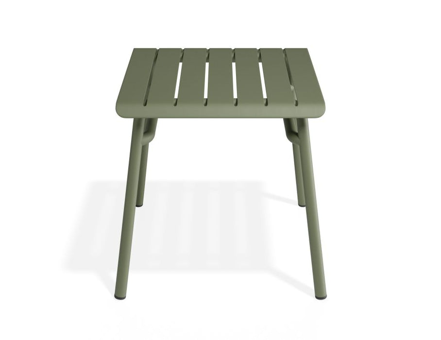 Roku Outdoor Low Stool Footrest in Matt Eucalyptus Green