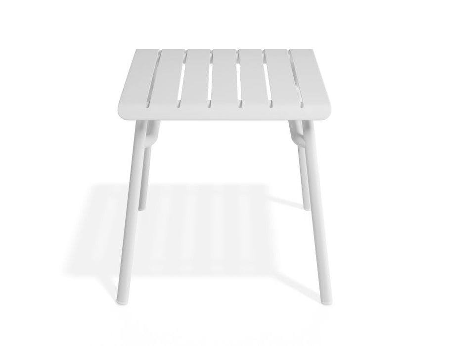 Roku Outdoor Low Stool Footrest in Matt White