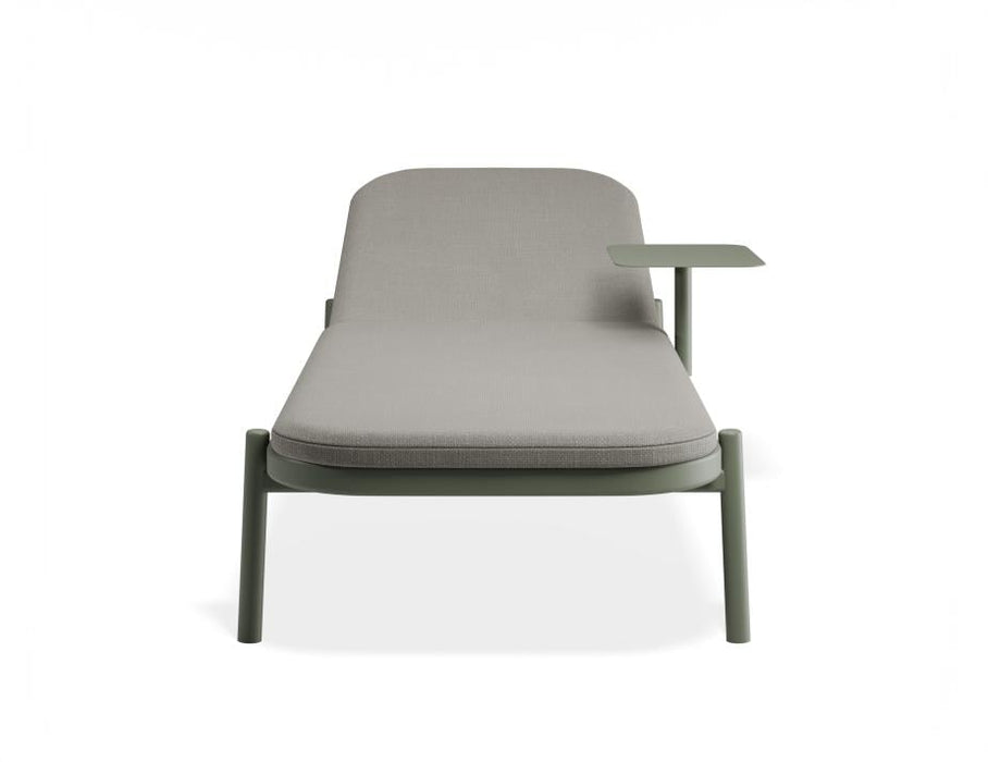Verano Sun Lounge - Eucalyptus Green - with Side Table - Granite Grey Cushions