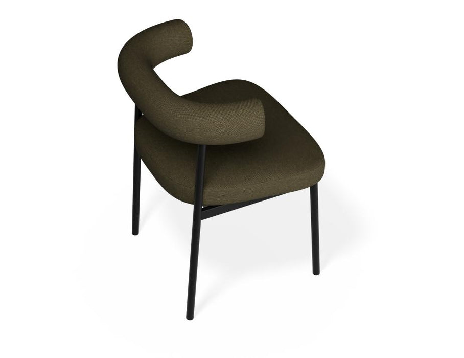 Marlowe Dining Chair - Black Legs - Forest Green Fabric