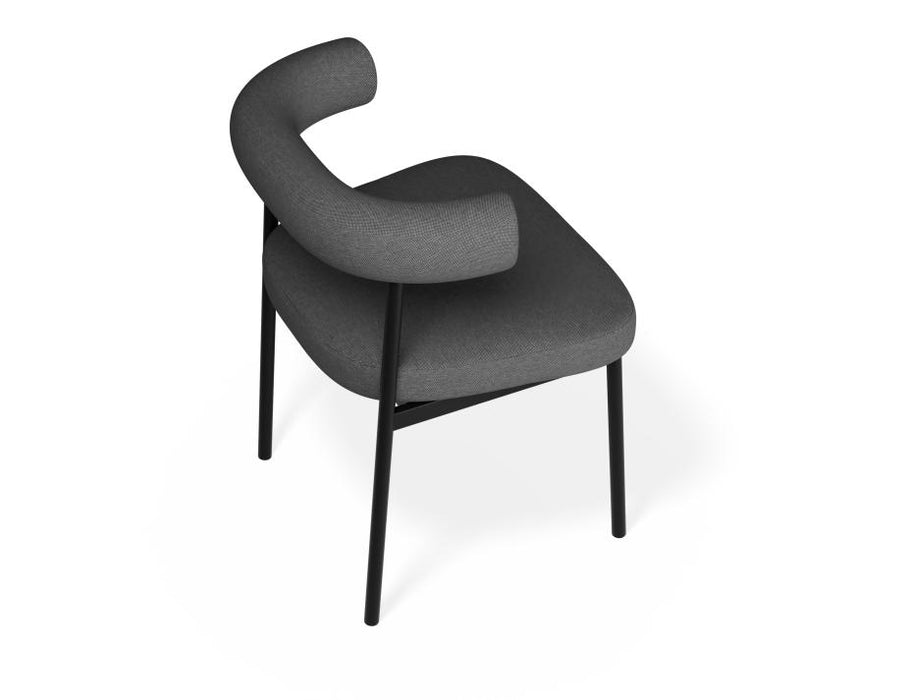 Marlowe Dining Chair - Black Legs - Soho Grey Fabric