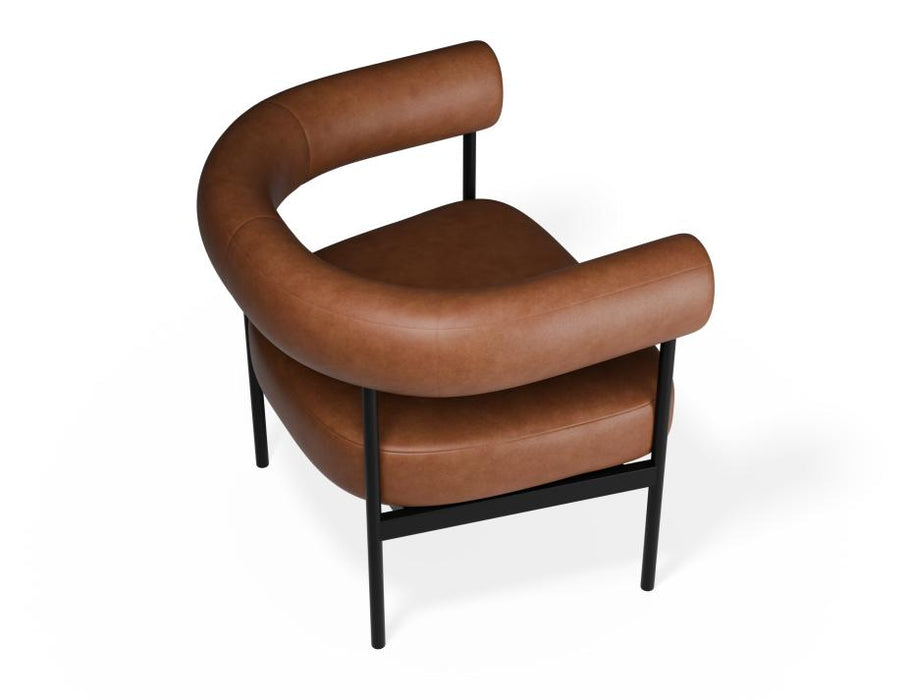 Marlowe Occasional Chair - Black Legs - Retro Brandy PU