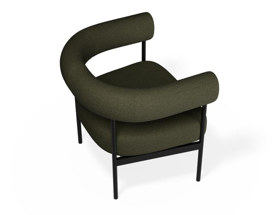 Marlowe Occasional Chair - Black Legs - Hunter Green Fabric