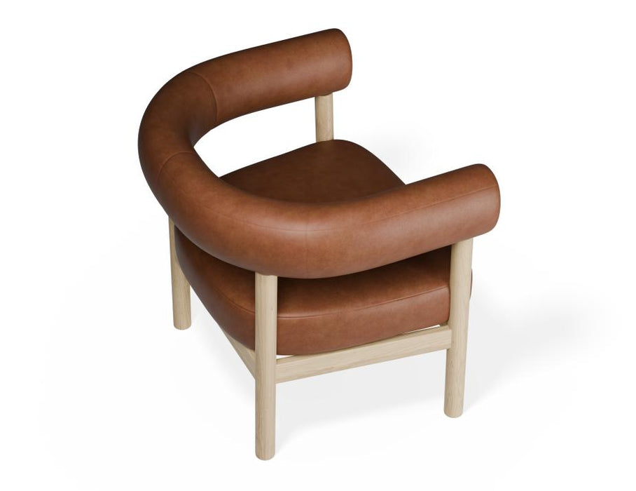 Marlowe Occasional Chair - Natural Oak Legs - Retro Brandy PU