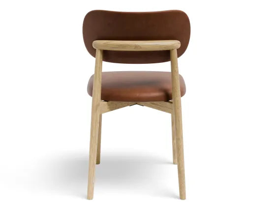 Oskar Dining Chair - Natural - Retro Brandy PU, Leather