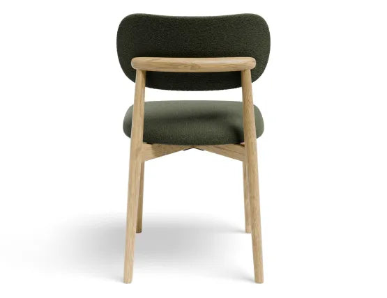 Oskar Dining Chair - Natural - Hunter Green Fabric