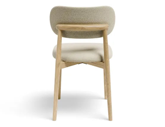 Oskar Dining Chair - Natural - Ivory Cream Fabric