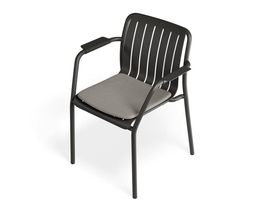 Roku Armchair - Outdoor - Charcoal - Chair with Sandy Grey Cushion