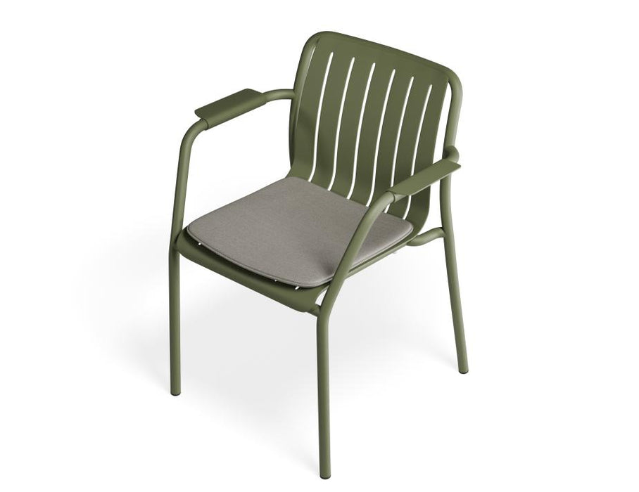 Roku Armchair - Outdoor - Eucalyptus Green - Chair with Sandy Grey Cushion