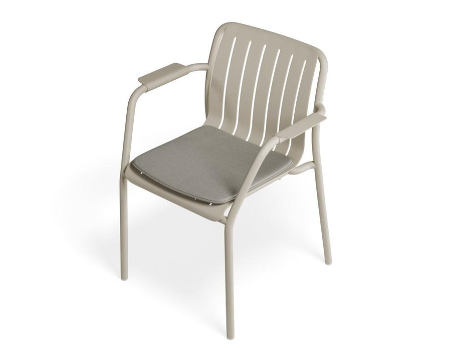Roku Armchair - Outdoor - Latte - Chair with Sandy Grey Cushion
