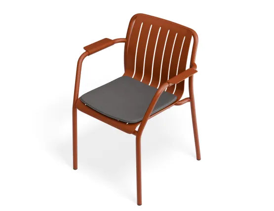 Roku Armchair - Outdoor - Papaya - Chair with Granite Grey Cushion, Aluminium