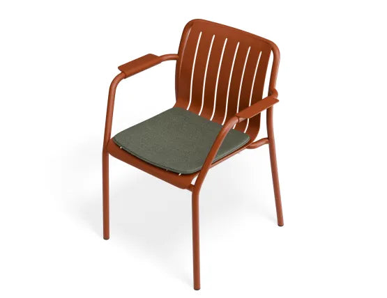 Roku Armchair - Outdoor - Papaya - Chair with Green Cushion, Aluminium