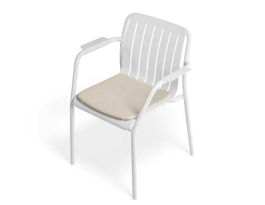 Roku Armchair - Outdoor - White - Chair with Husk Cushion