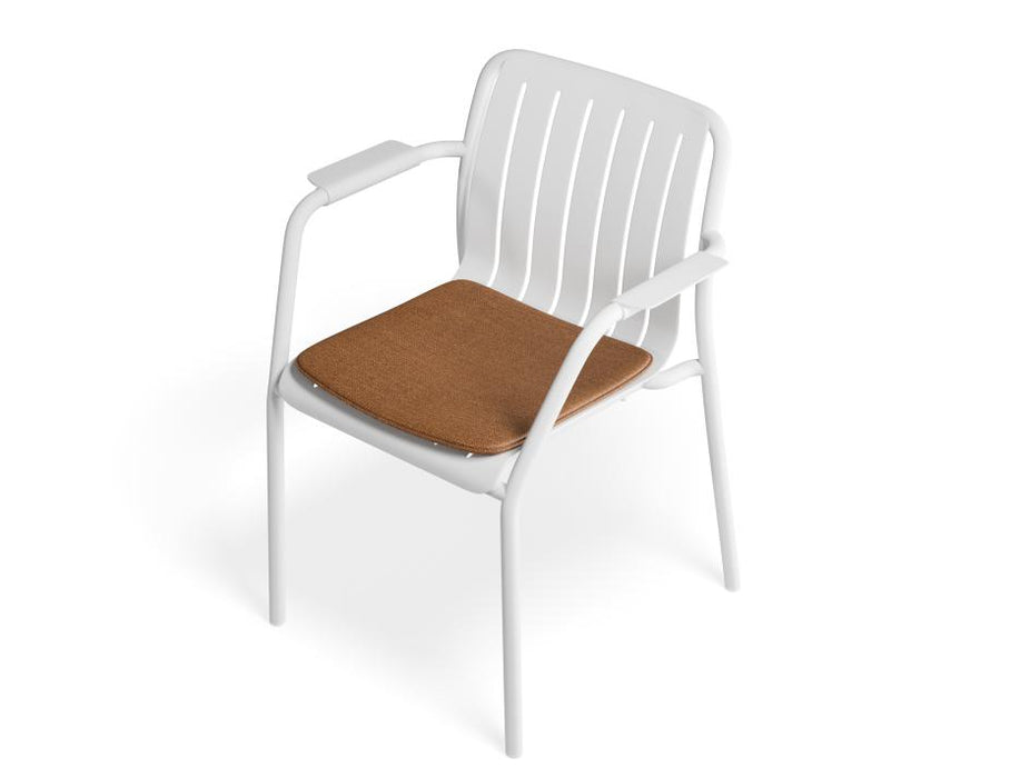 Roku Armchair - Outdoor - White - Chair with Terracotta Cushion