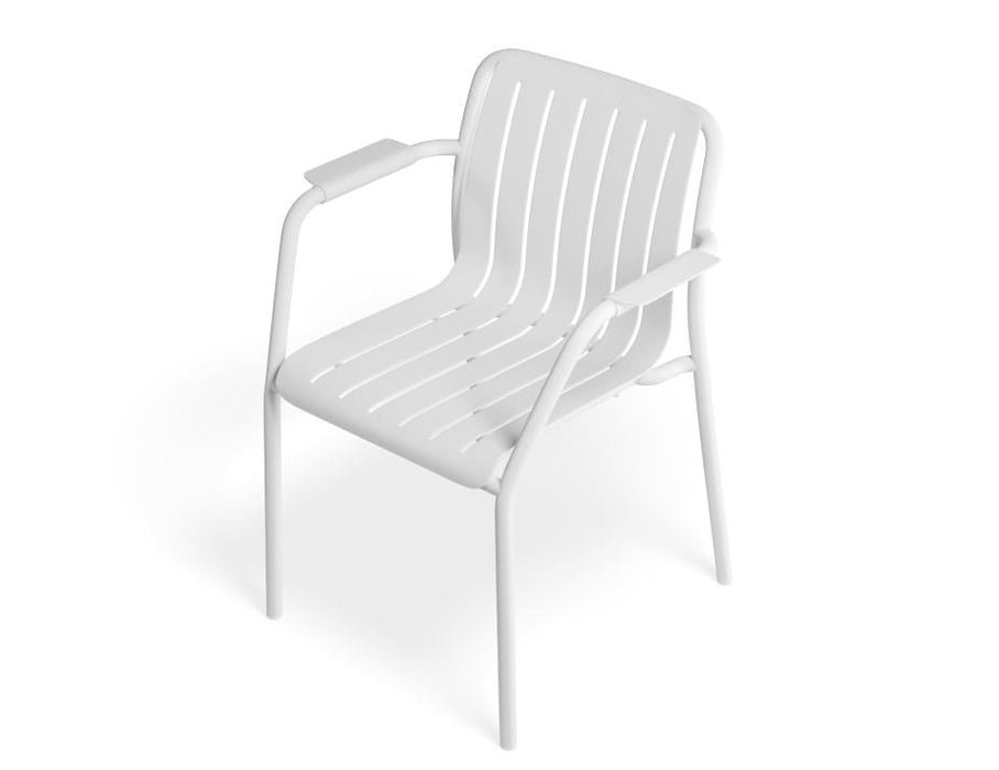 Roku Armchair - Outdoor - White - Chair with Granite Grey Cushion