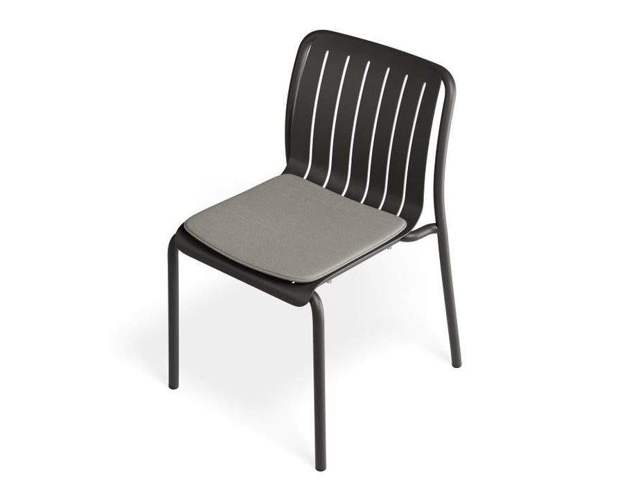Roku Dining Chair - Outdoor - Charcoal - Chair with Sandy Grey Cushion