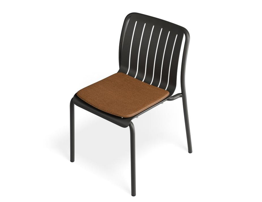 Roku Dining Chair - Outdoor - Charcoal - Chair with Terracotta Cushion