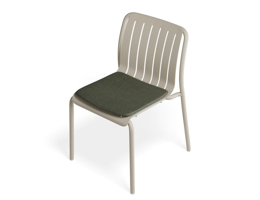 Roku Dining Chair - Outdoor - Latte - Chair with Green Cushion