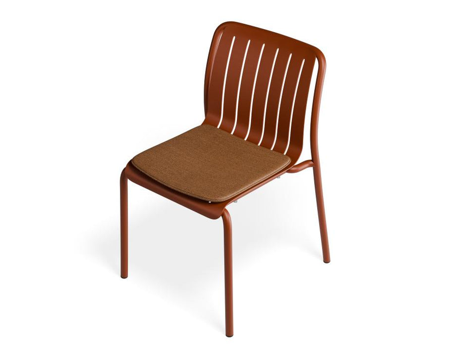 Roku Outdoor Dining Chair in Matt Papaya - Chair with Terracotta Cushion