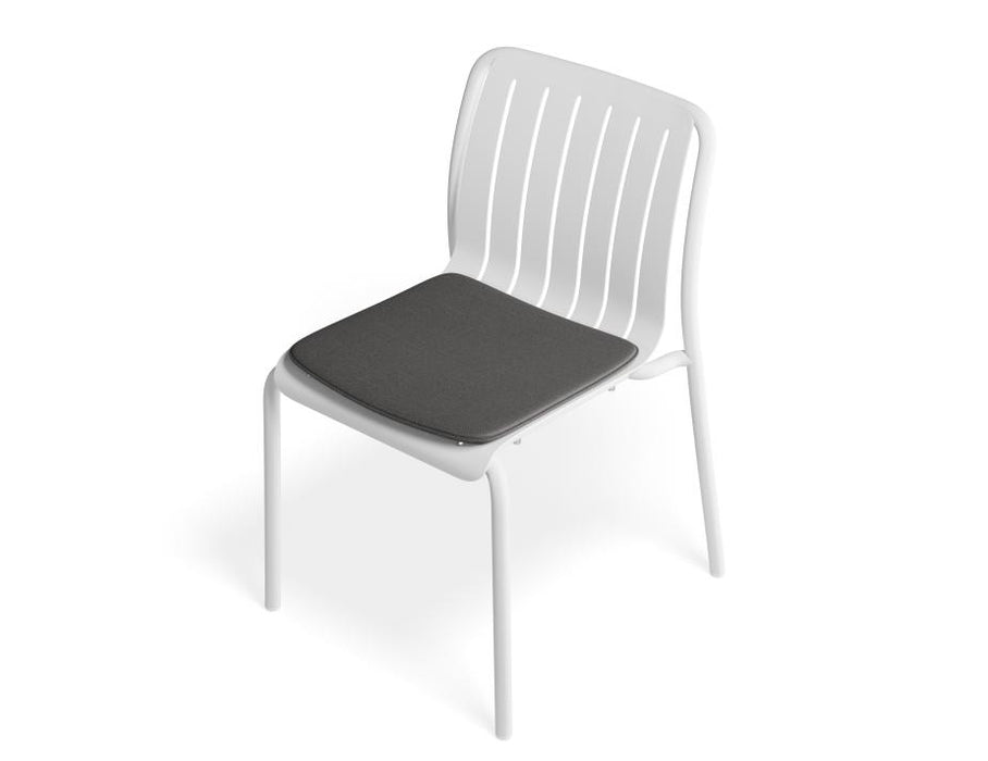 Roku Dining Chair - Outdoor - White - Chair with Granite Grey Cushion
