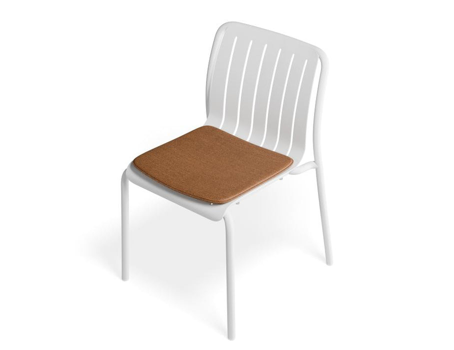 Roku Dining Chair - Outdoor - White - Chair with Terracotta Cushion