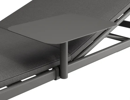 Verano Sun Lounge - Charcoal - with Side Table - Husk Cushions, Aluminium