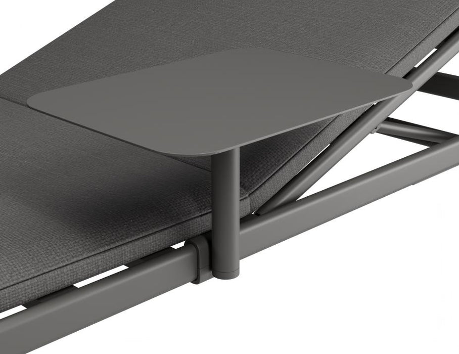 Verano Sun Lounge - Charcoal - with Side Table - Granite Grey Cushions