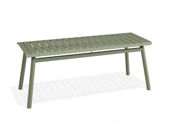 Roku Bench 120cm - Outdoor - Eucalyptus Green - Bench with Sandy Grey Cushion, Aluminium