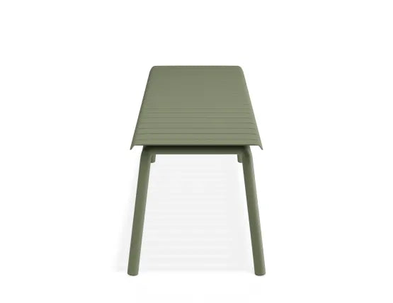 Roku Bench 120cm - Outdoor - Eucalyptus Green - Bench with Sandy Grey Cushion, Aluminium