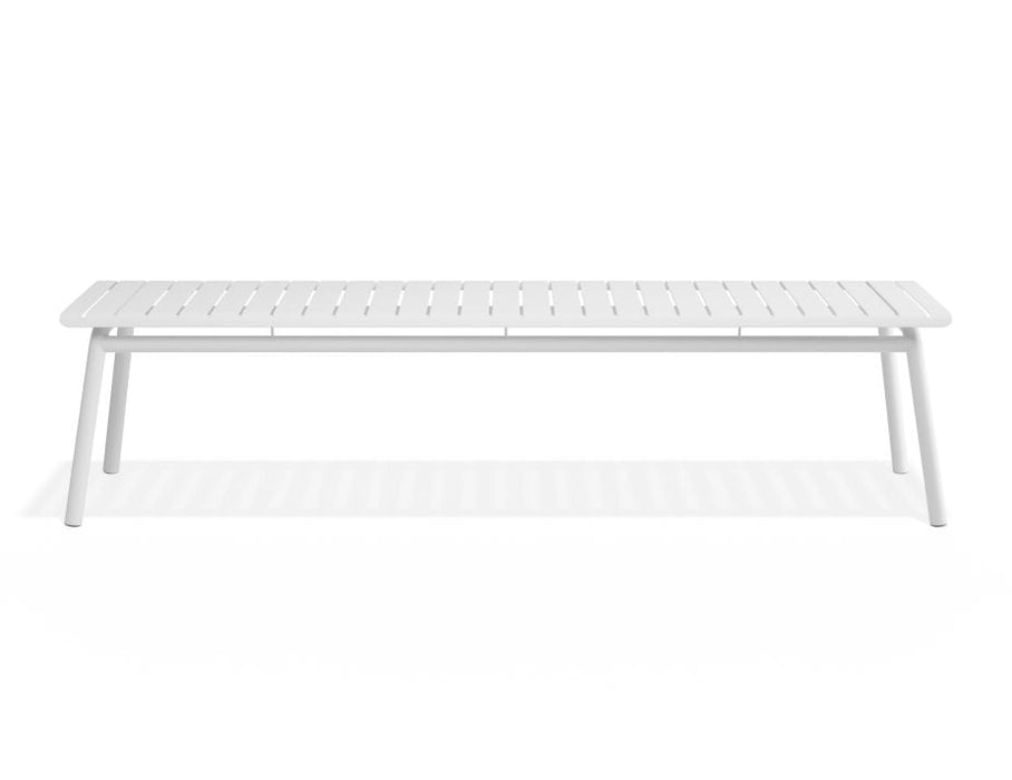 Roku Bench 190cm - Outdoor - White - Bench with Sandy Grey Cushion