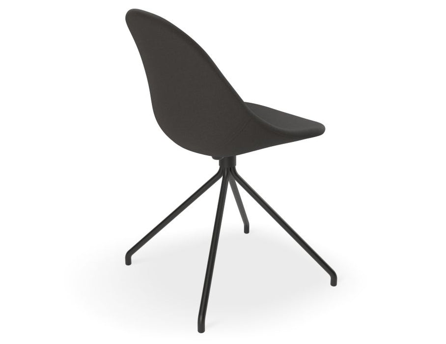 Pebble Anthracite Fabric Upholstered Chair - 4 Post - Black