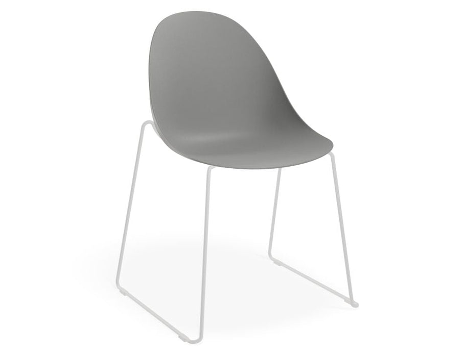 Pebble Chair Grey with Shell Seat - Natural Beechwood Base