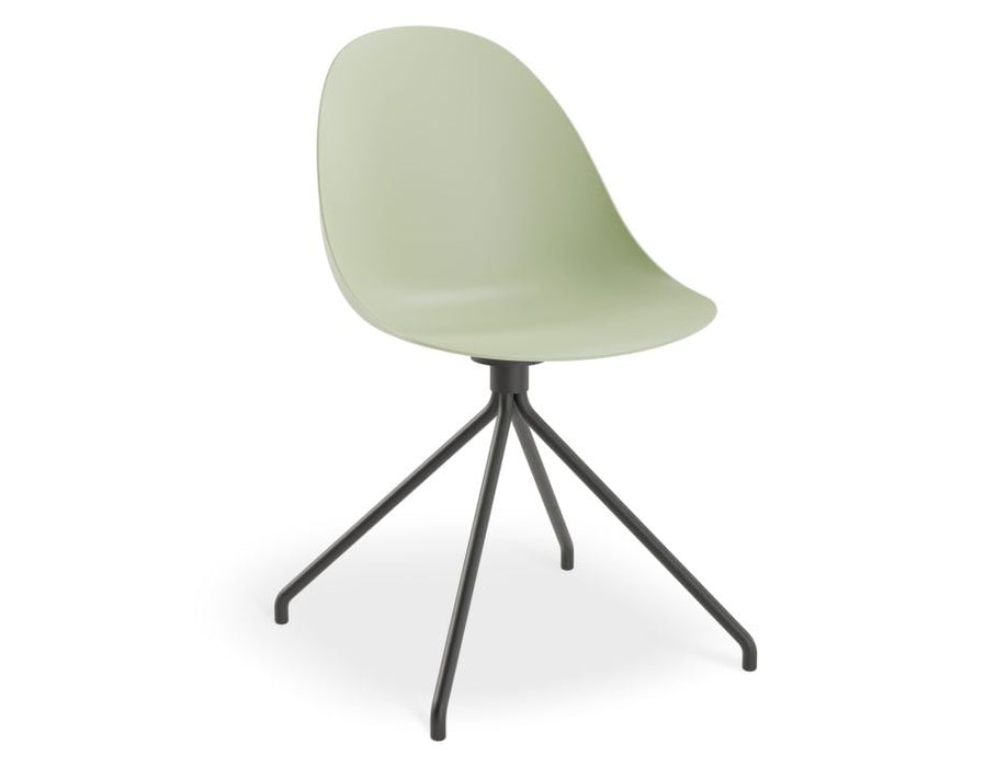 Pebble Chair Mint Green with Shell Seat - Swivel Base - Black