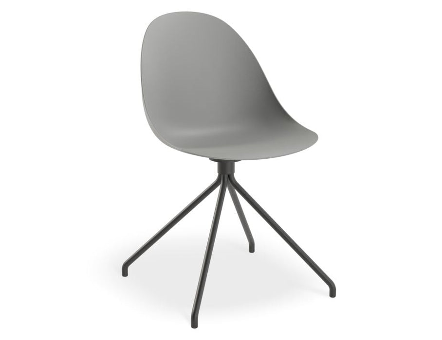 Pebble Chair Grey with Shell Seat - Natural Beechwood Base