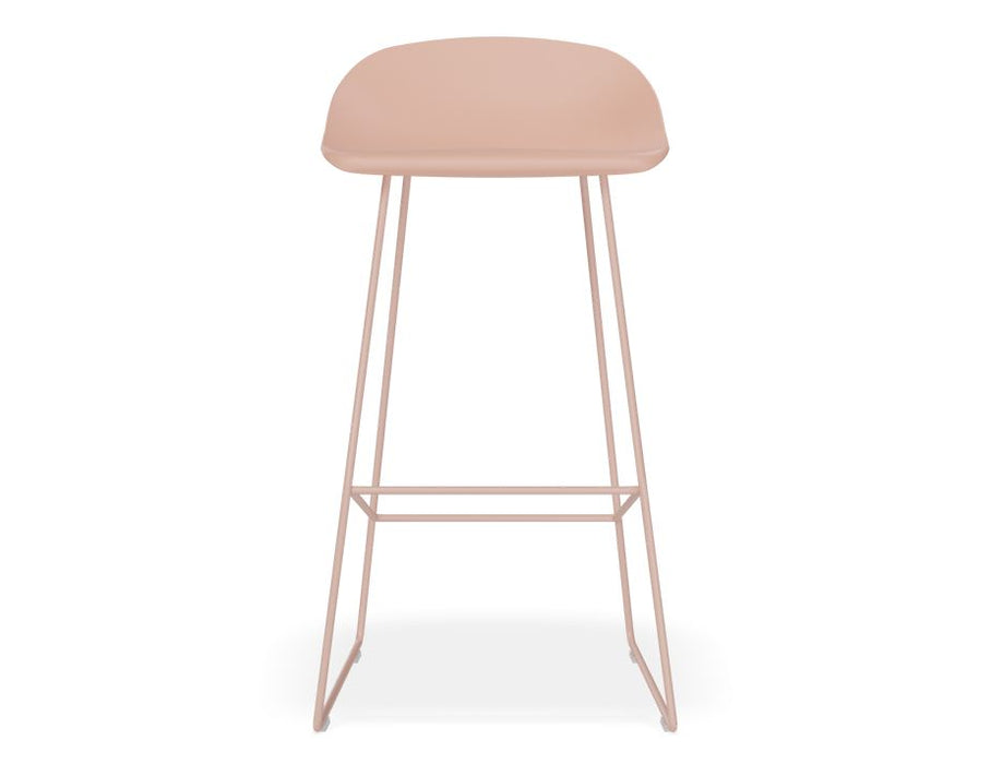 Pop Stool - Soft Pink Frame and Shell Seat - 65cm Kitchen Bench Seat Height