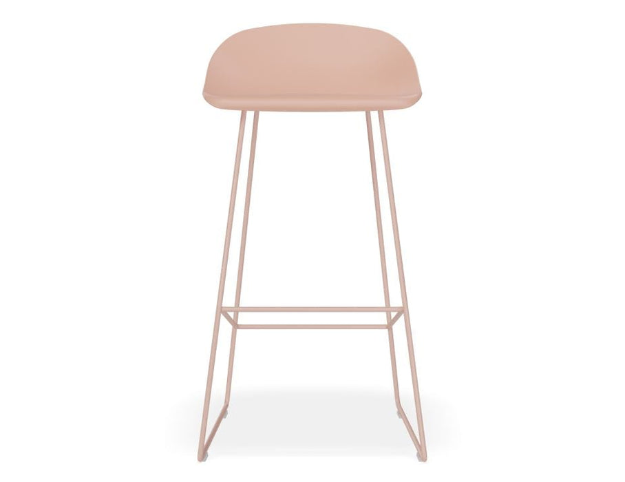 Pop Stool - Soft Pink Frame and Shell Seat - 75cm Commercial Bar Height