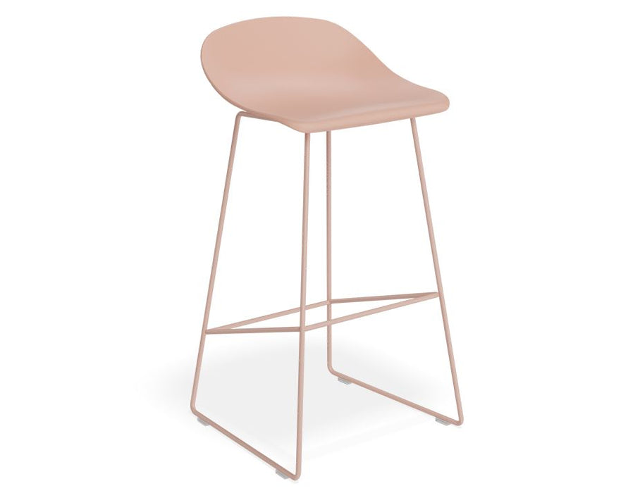 Pop Stool - Soft Pink Frame and Shell Seat - 65cm Kitchen Bench Seat Height