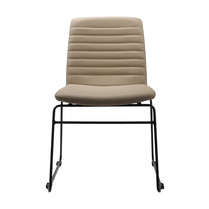 Pixel Sled Chair - Almond PU/Black