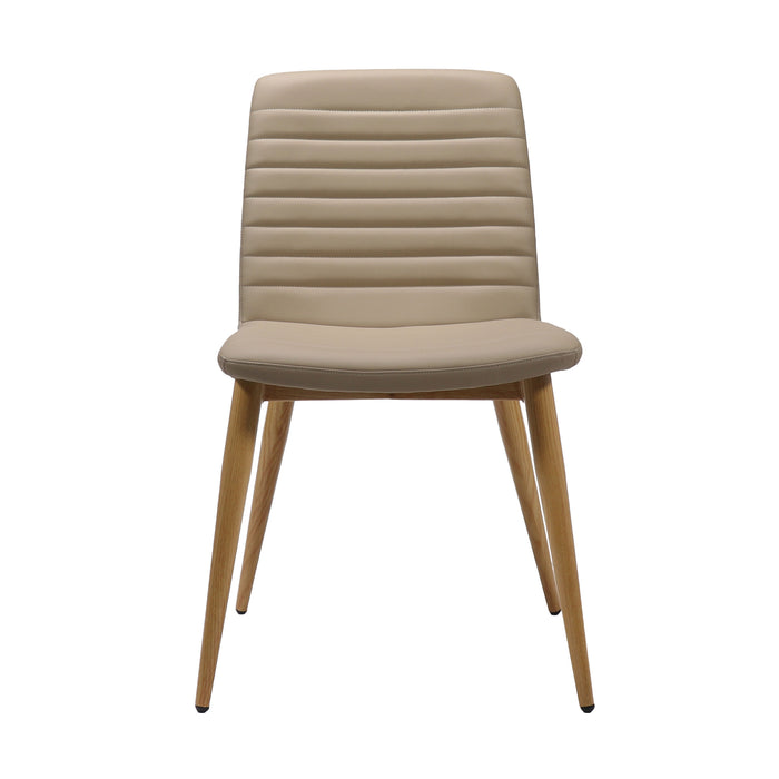 Pixel Sled Chair - Almond PU/Ash