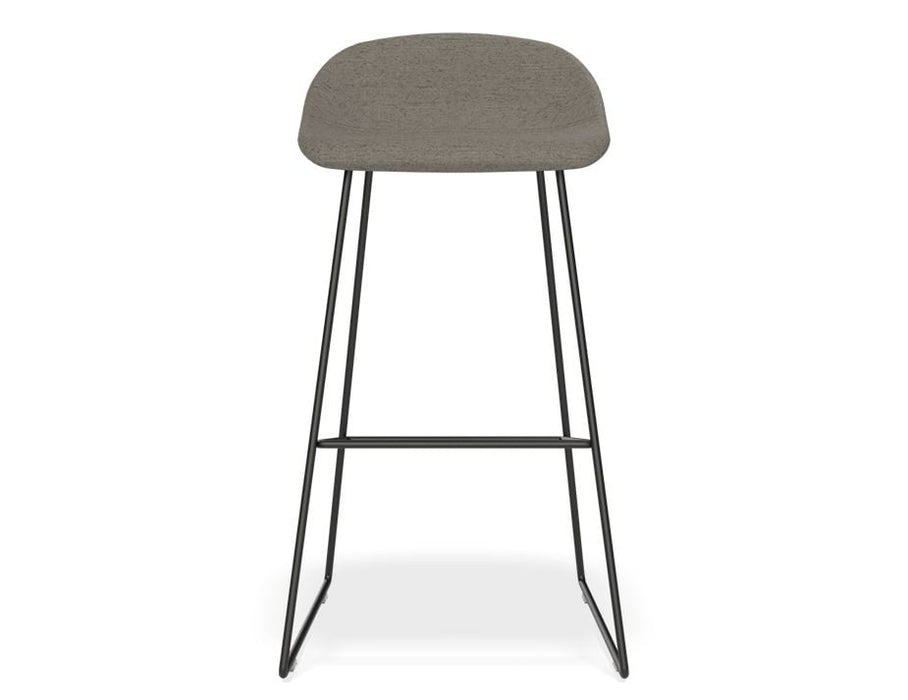 Pop Stool - Black Frame and Fabric Grey Seat - 75cm Commercial Bar Height