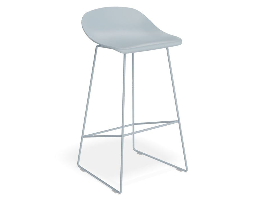 Pop Stool - Powder Blue Frame and Shell Seat - 65cm Kitchen Bench Seat Height