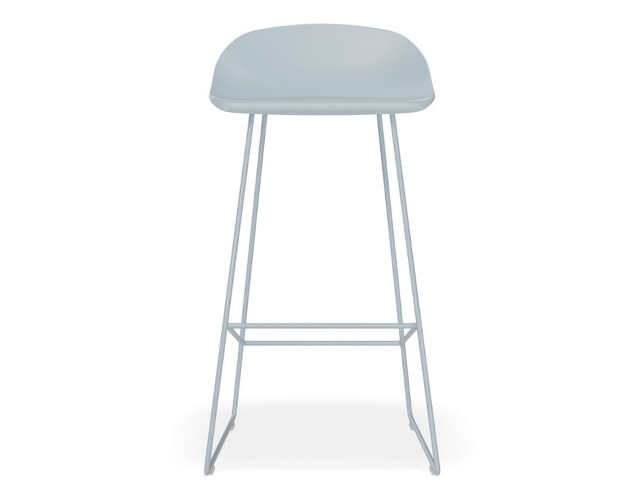 Pop Stool - Powder Blue Frame and Shell Seat - 65cm Kitchen Bench Seat Height