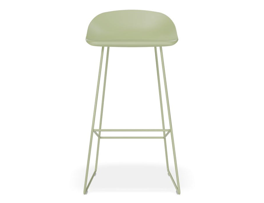 Pop Stool - Dusty Green Frame and Shell Seat - 65cm Kitchen Bench Seat Height