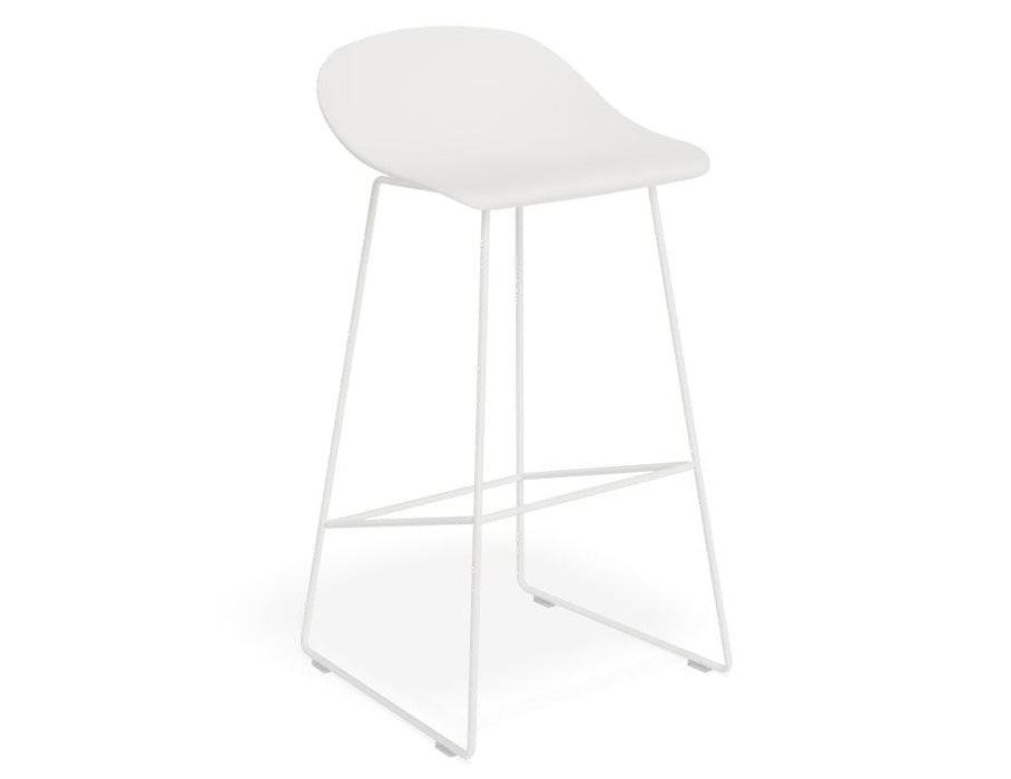 Pop Stool - White Frame and Shell Seat - 65cm Kitchen Bench Seat Height