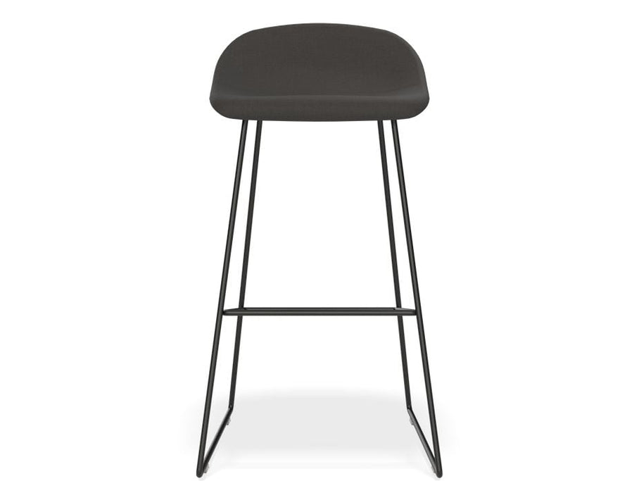 Pop Stool - Black Frame and Fabric Anthracite Seat - 75cm Commercial Bar Height