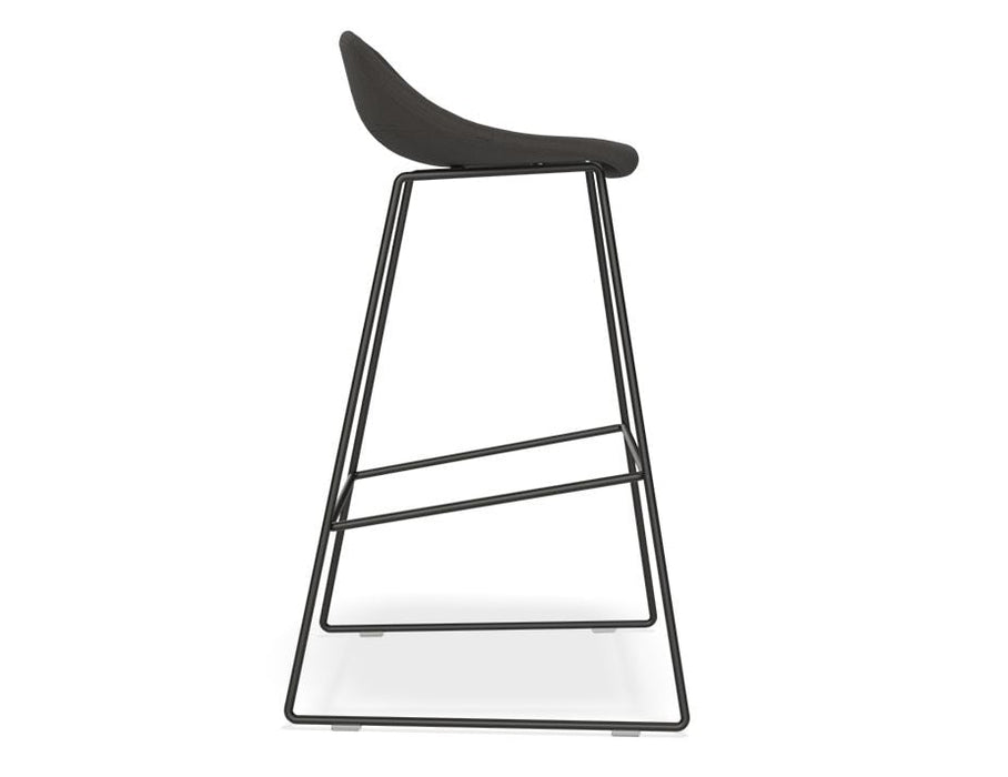 Pop Stool - Black Frame and Fabric Anthracite Seat - 75cm Commercial Bar Height