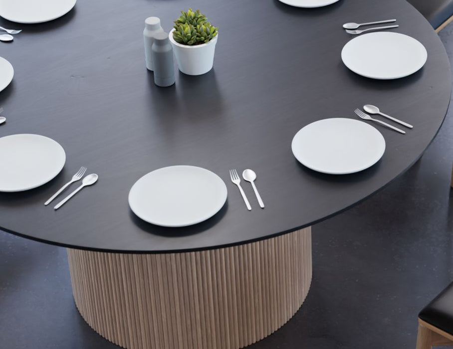 Poppy Dining Table - Black - Natural - 155cm