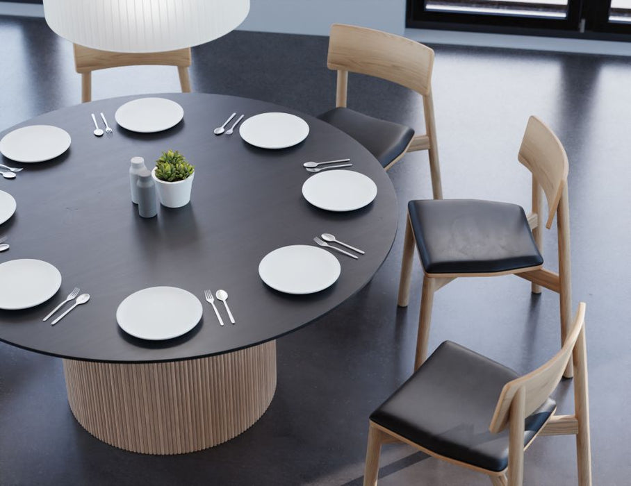 Poppy Dining Table - Black - Natural - 155cm